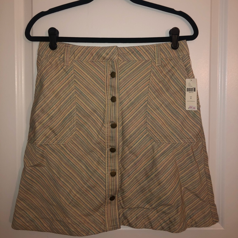Anthropologie Muted Rainbow Striped Skirt